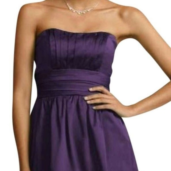 David's Bridal Strapless Ruched Dress - Picture 1 of 10